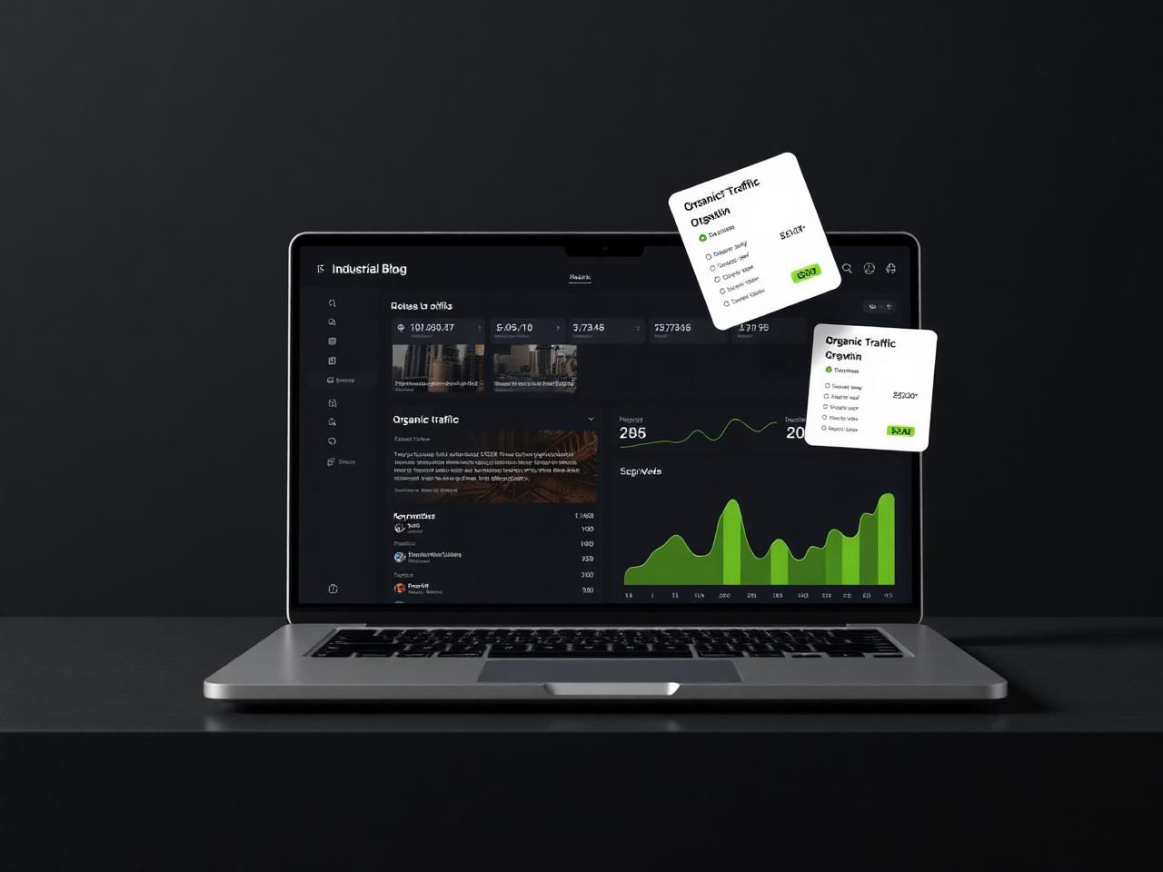 Dashboard de conteúdo, SEO e marketing