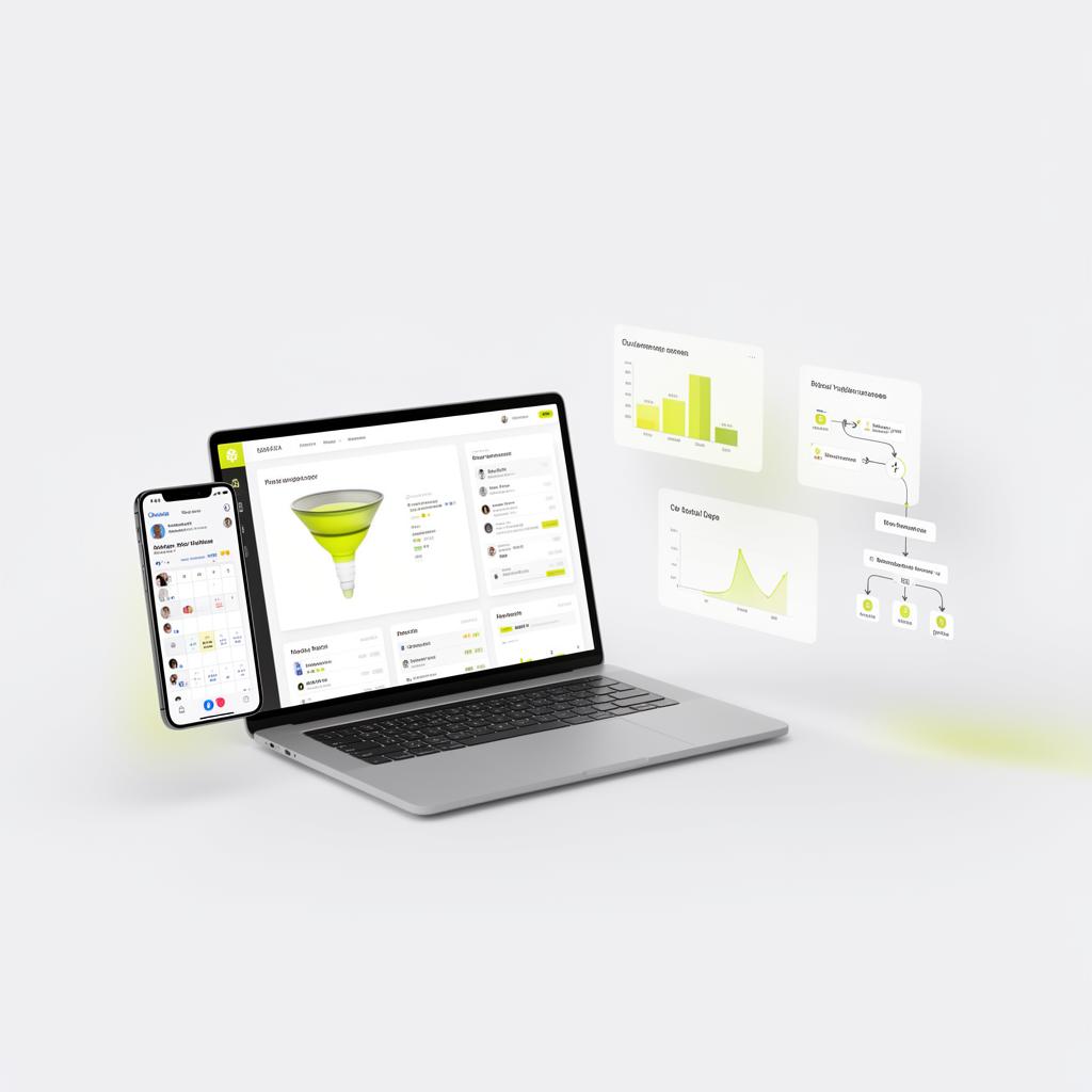 Reunião estratégica com dashboards de marketing e crescimento